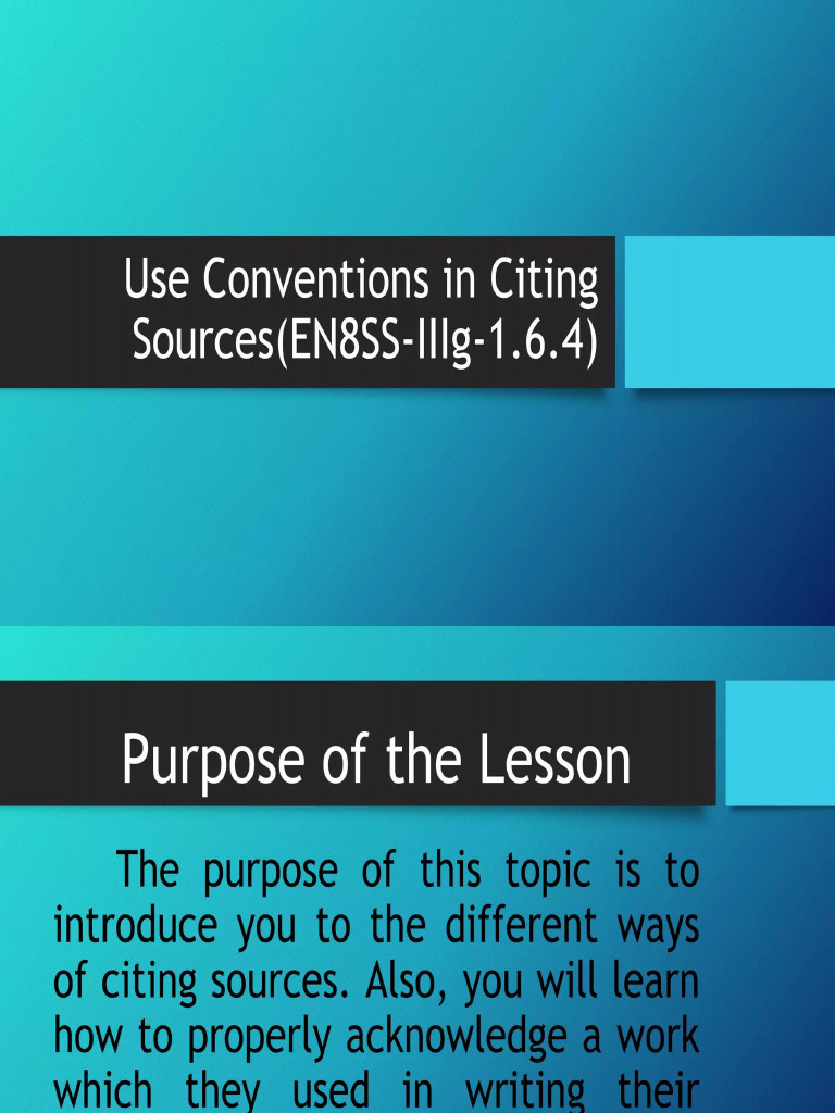 Week 2 - Citing Sources.2 | PDF