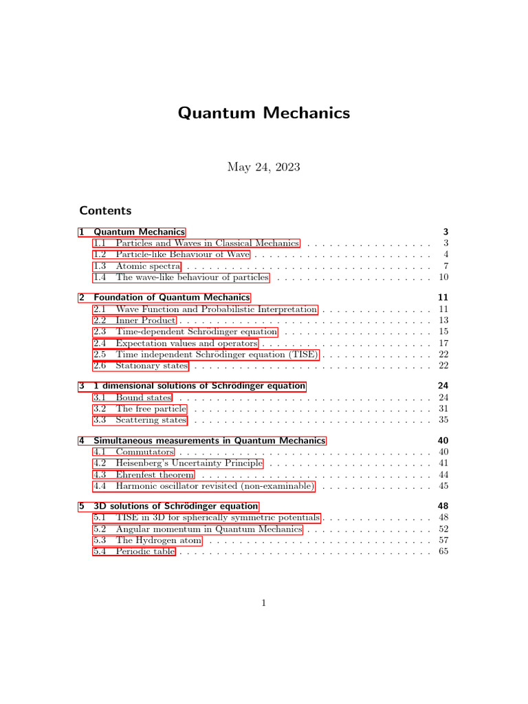 1 Quantum Mechanics 3 | PDF