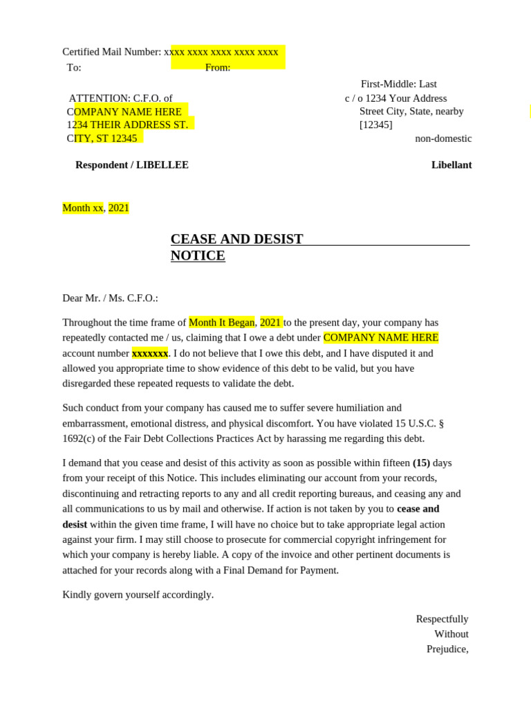 Cease and Desist | PDF