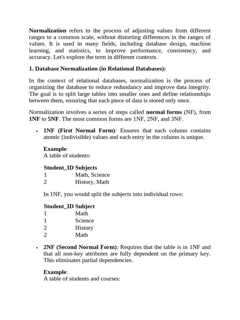 NORMALIZATION | PDF