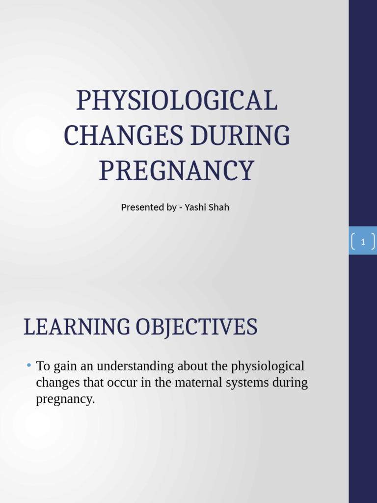 Physiological Changes During Pregnancy | PDF