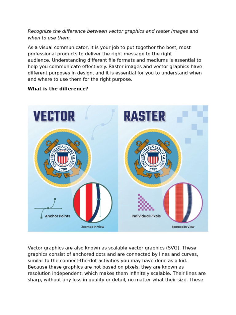 Vector Graphics Vs Raster Images | PDF