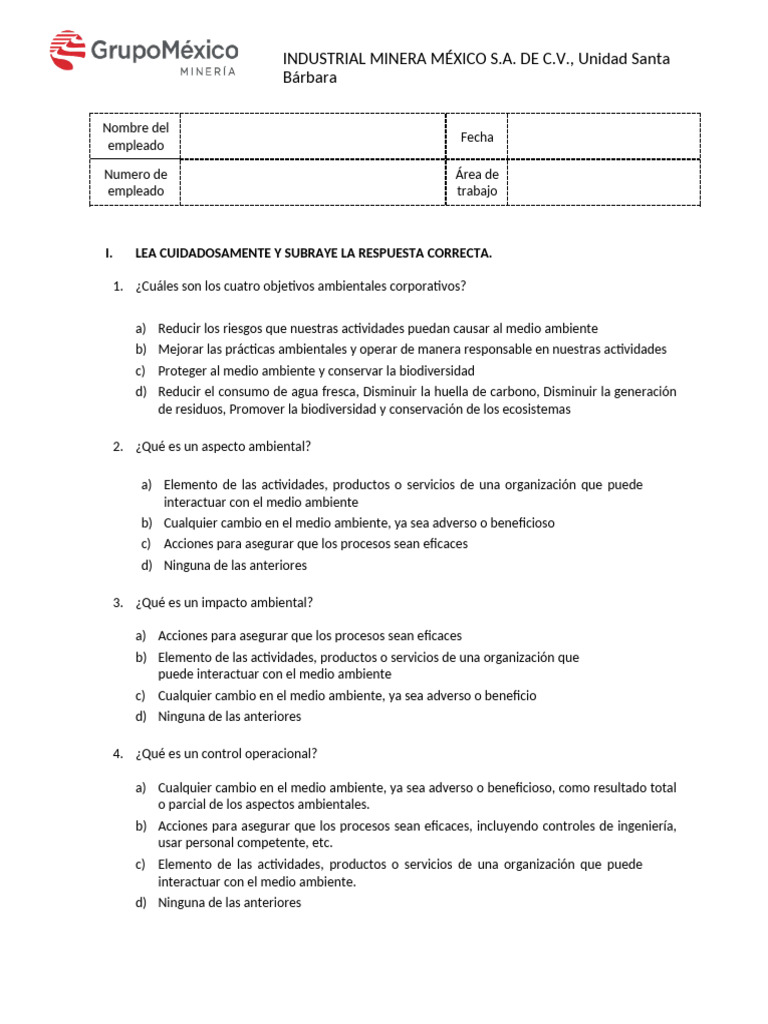 Examen Inducción Final Ma Nivel Avanzado Pdf