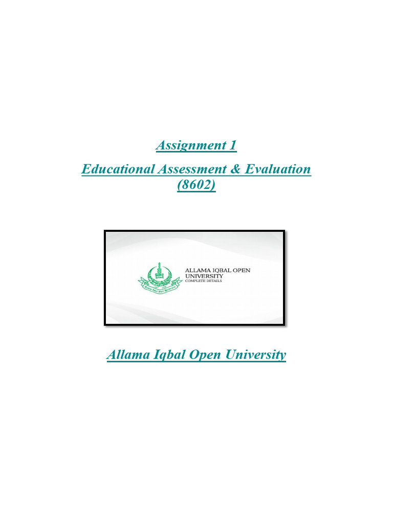 Assignment 1 (8602) | PDF | Educational Assessment | Usability