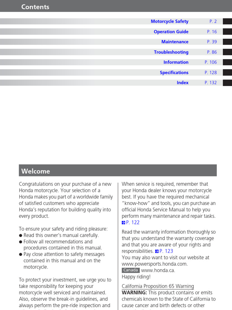 2018 HONDA CB500F SERVICE MANUAL PDF visual data 3