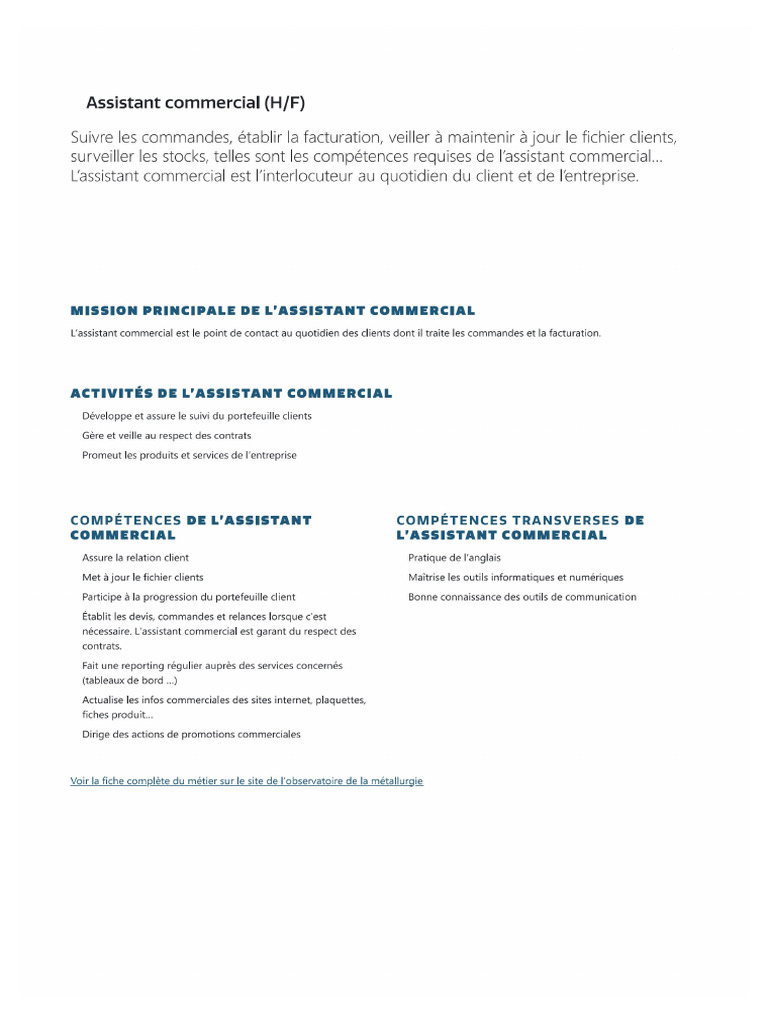 Assistant Commercial | PDF