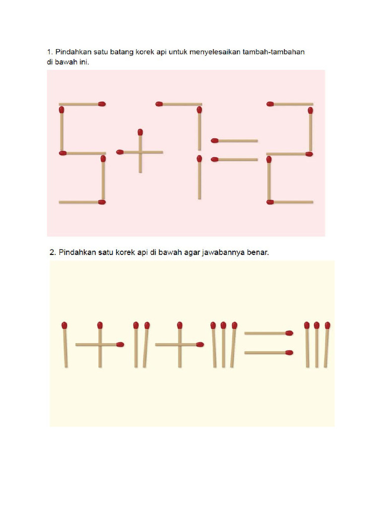 Games Matematika Bermain Korek Api | PDF