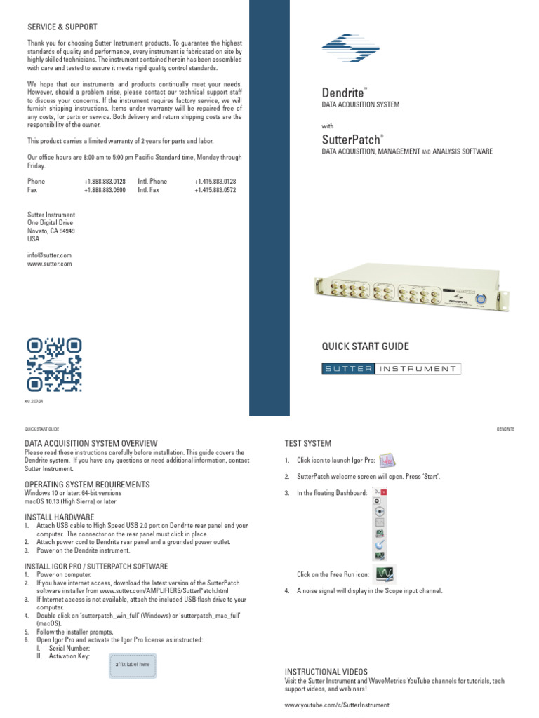 Dendrite SutterPatch QSGuide | PDF