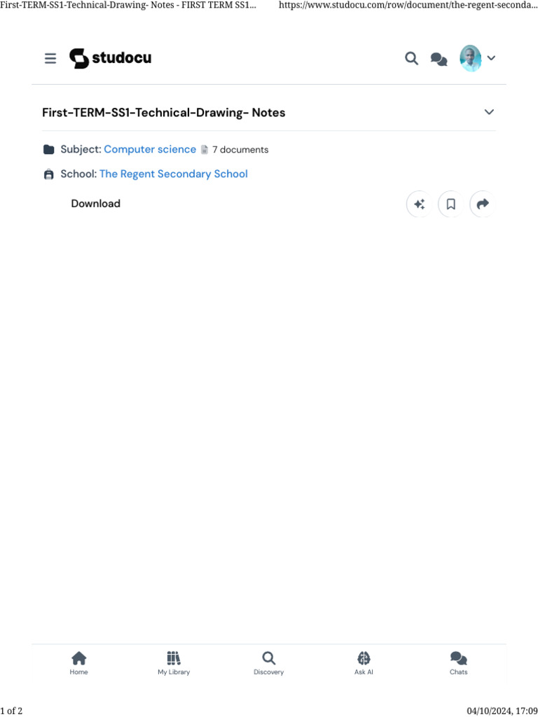 FirstTERMSS1TechnicalDrawing Notes FIRST TERM SS1 TD NOTES Week