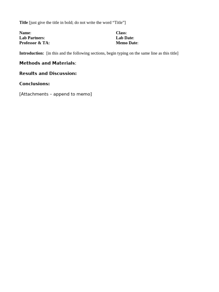 Lab Memo Template V5 | PDF