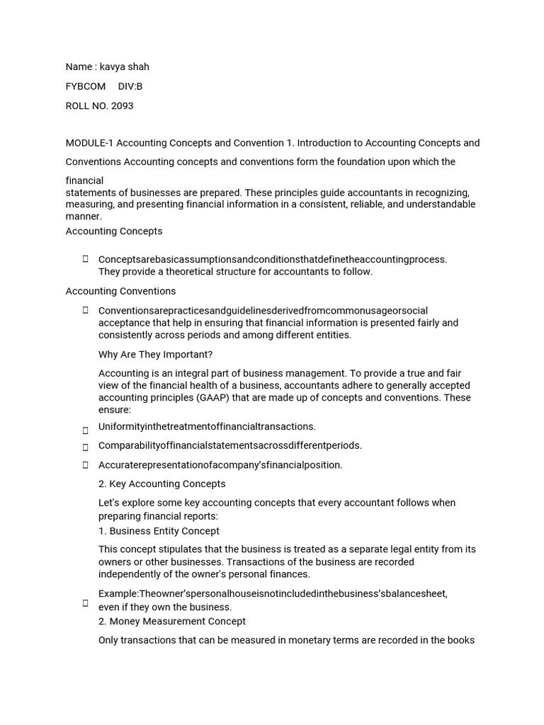 Accounting Assignment Part 1 Siddharth Parmar 2054 B FYBCOM - PDF ...