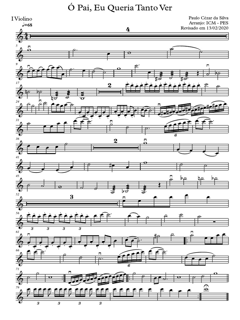 Ó Pai, Eu Queria Tanto Ver - I Violino | PDF