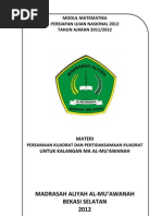 Download ModulPersamaanKuadratDanPertidaksamaanKuadratbydekleSN77630814 doc pdf