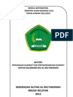 Download Modul Persamaan Kuadrat Dan Pertidaksamaan Kuadrat by dekle SN77630814 doc pdf