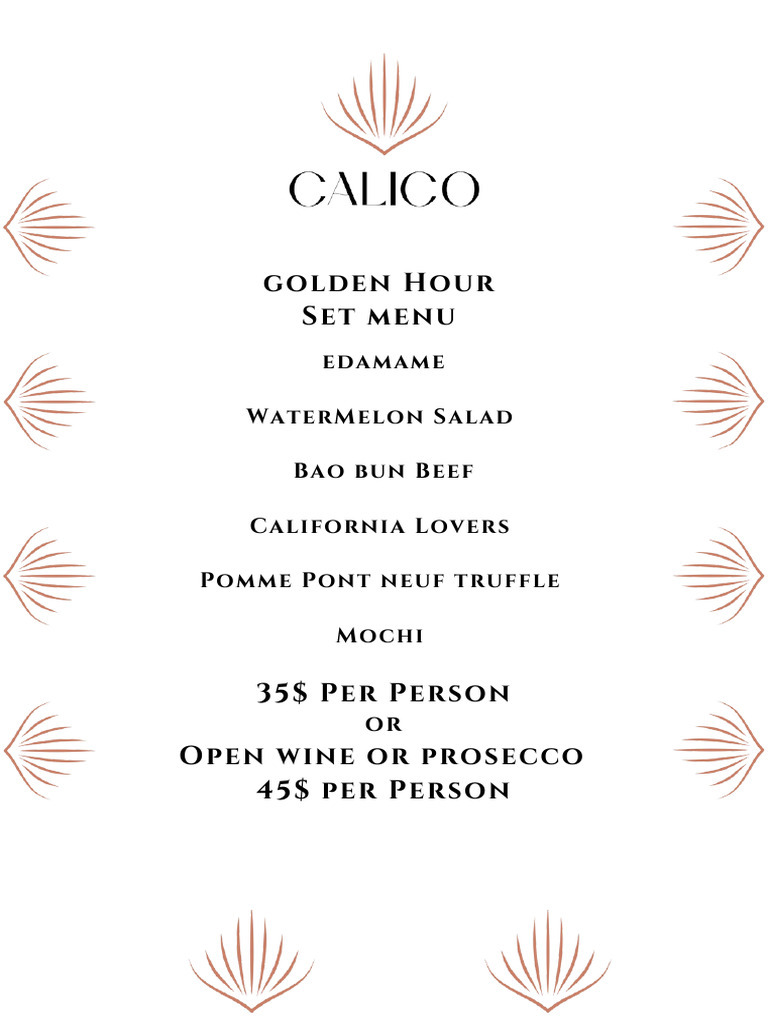 Golden Hour Set Menu | PDF