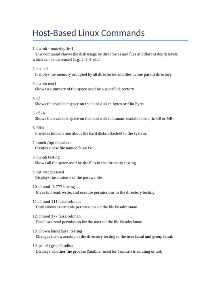 Host Based Commands | PDF