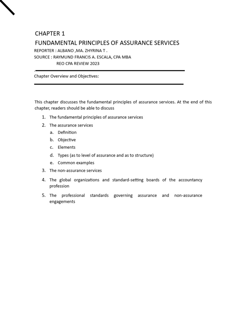 Fundamentals of Assurance Services Report | PDF