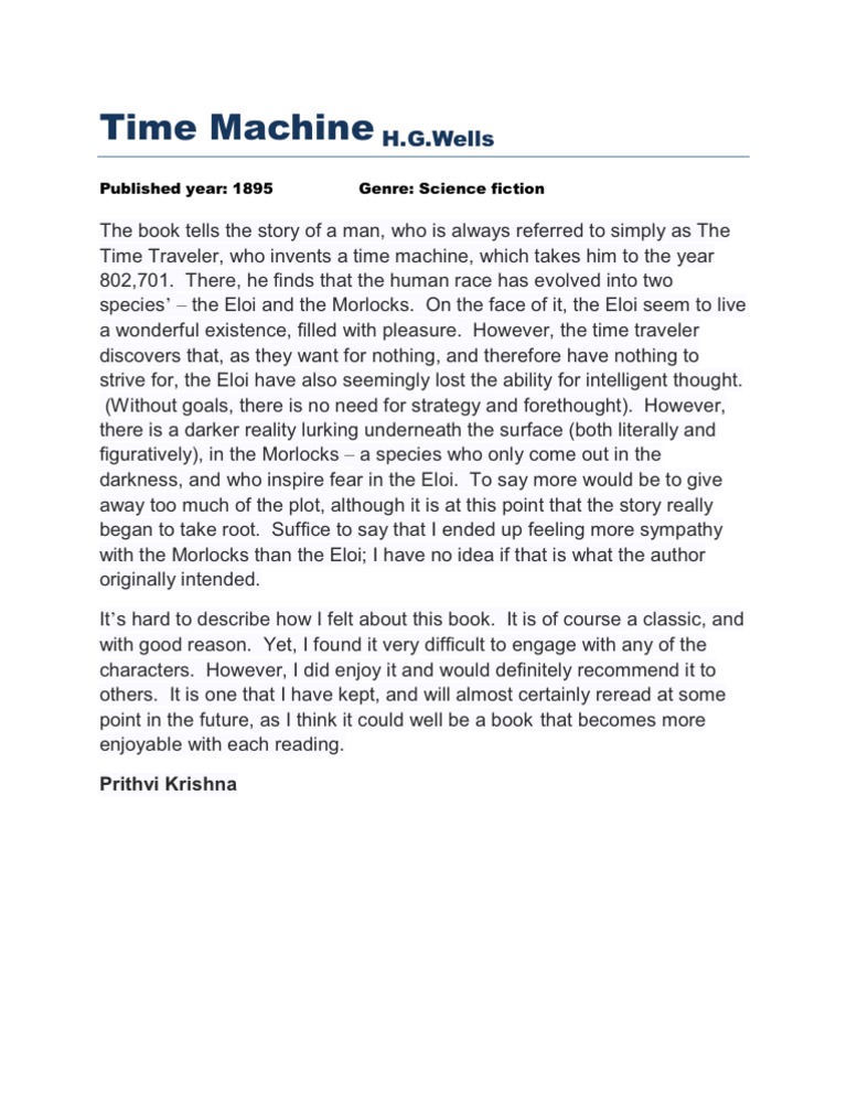 The time machine pdf