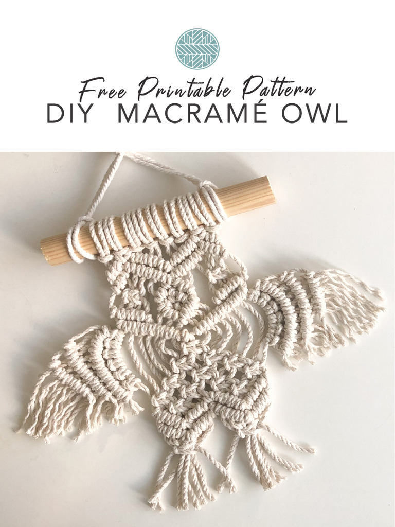 Free Macramé Owl Pattern Guide | PDF | Knot | Ropework