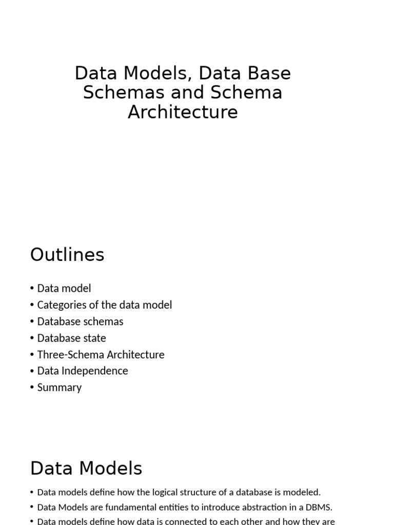 Lecture-3 (Models and Schemas) | PDF