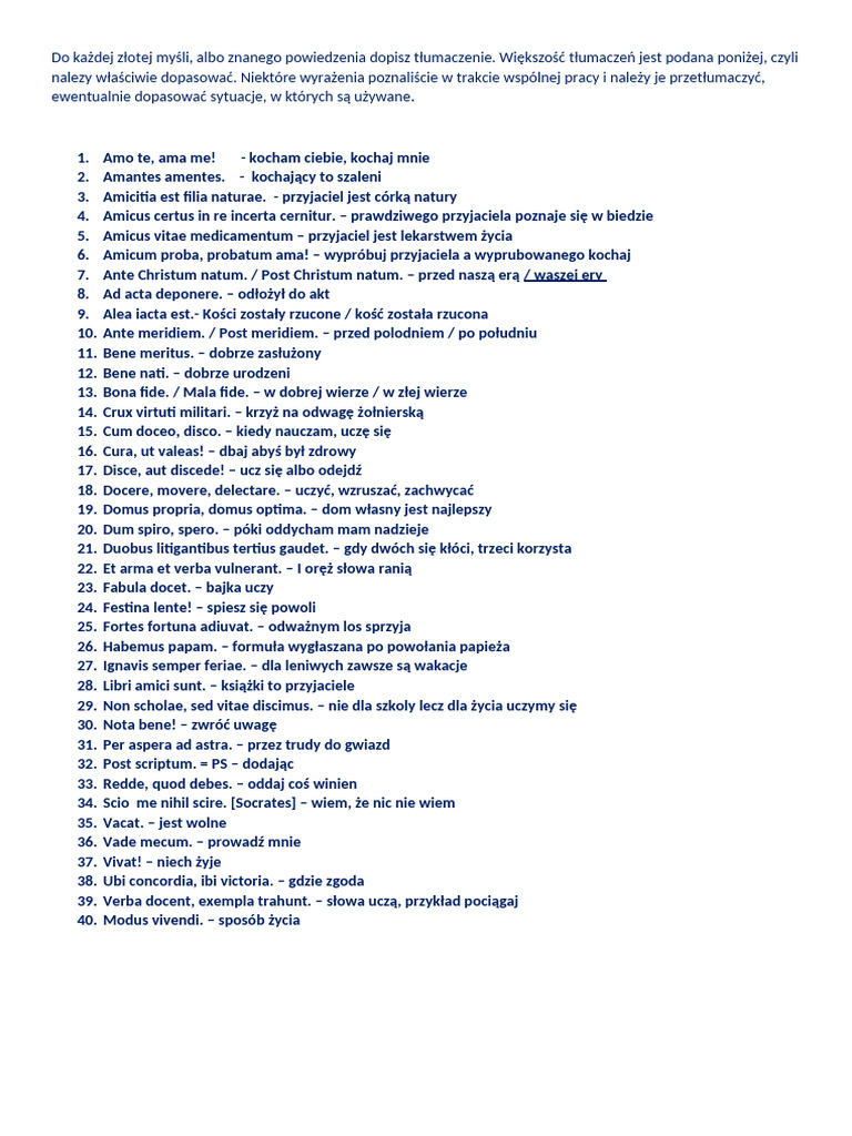 Dicta Proverbia Sententiae | PDF