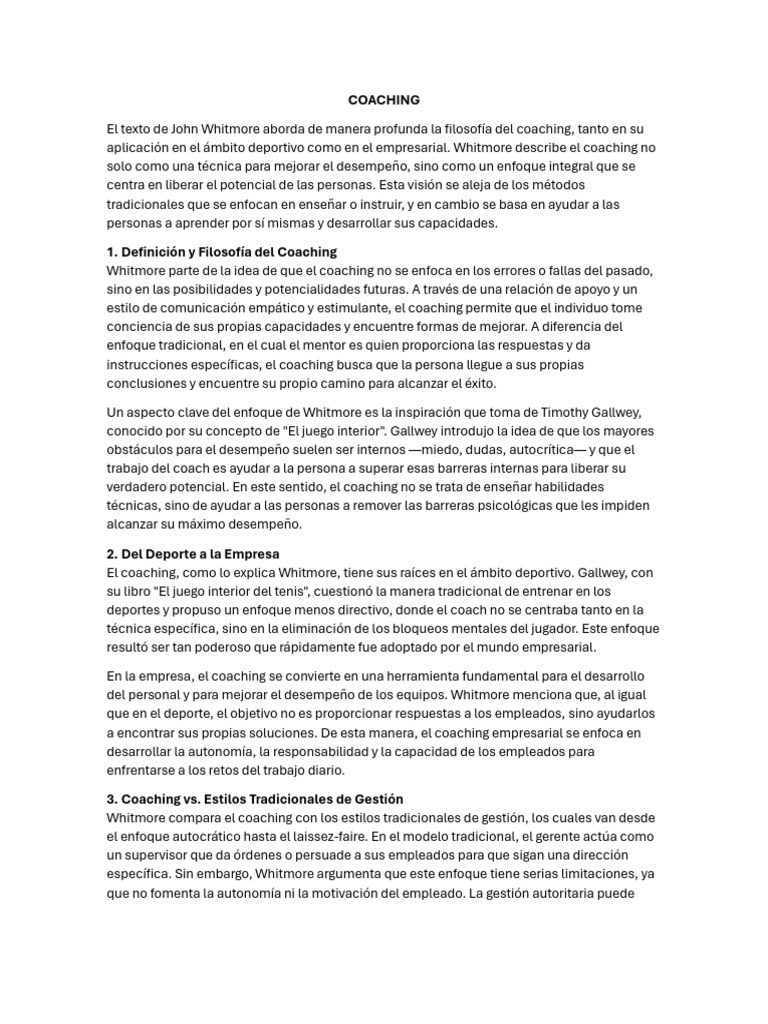 Coaching y Negociaciones Basadas en Principios | PDF