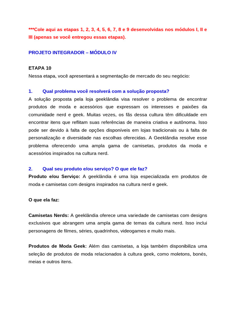 Projeto Integrador 4 | PDF