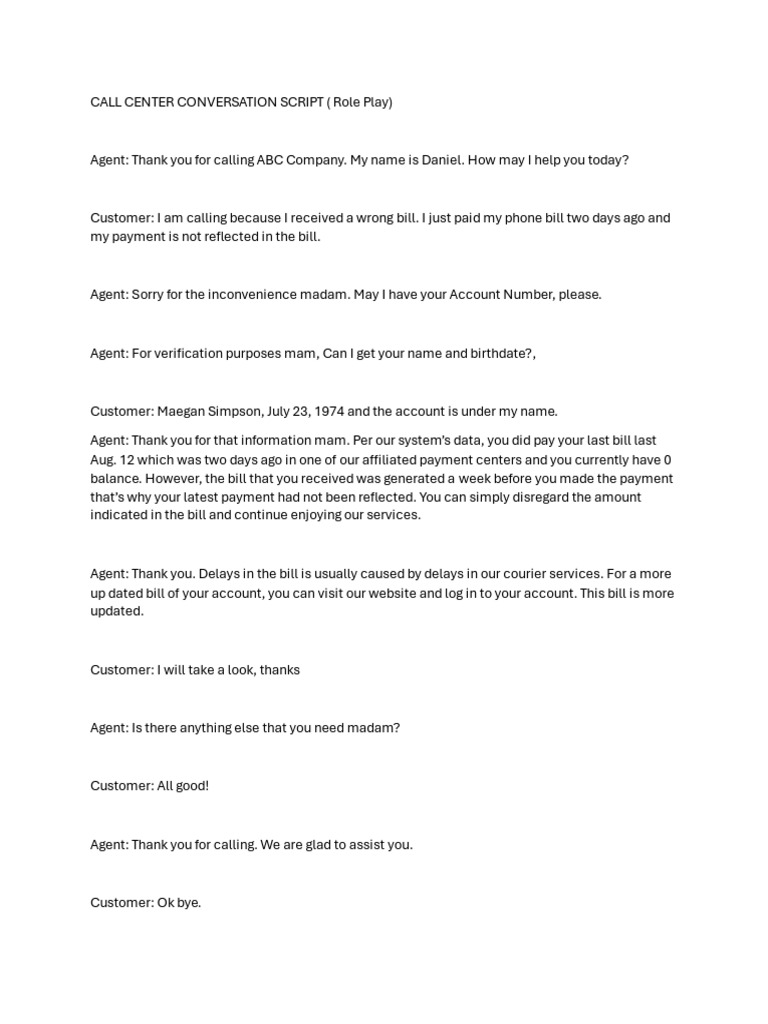 English test script pdf
