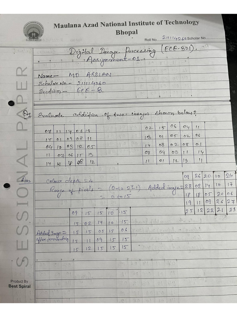 DIP Assignment (MD Arslan 211114260) | PDF