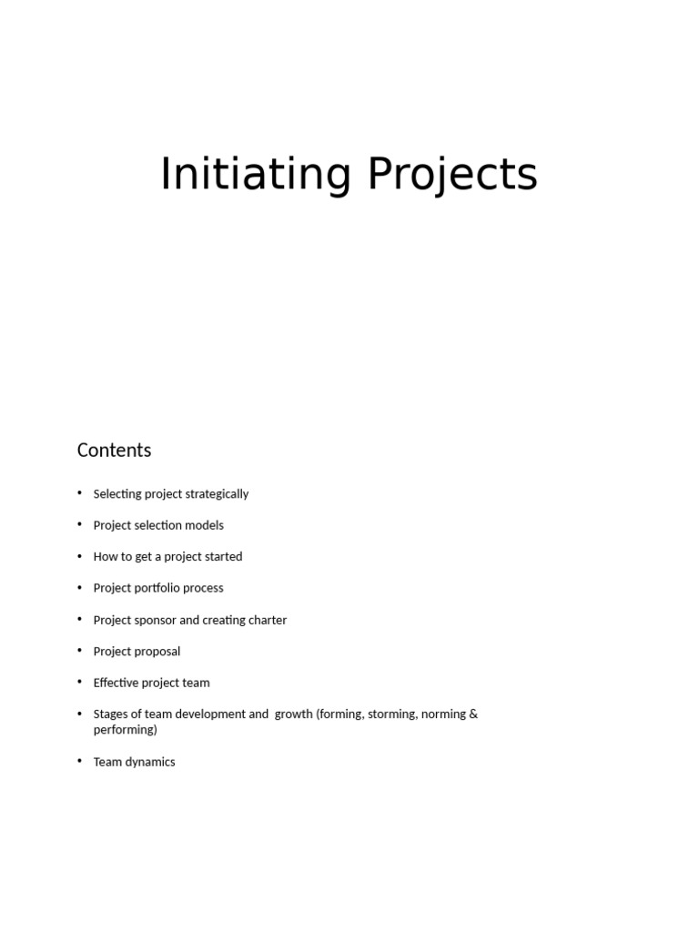 Initiating Projects | PDF