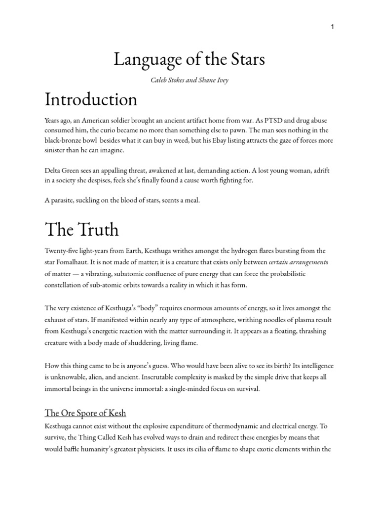 Language of The Stars Beta | PDF