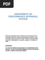 Assignment On Performance Appraisal System