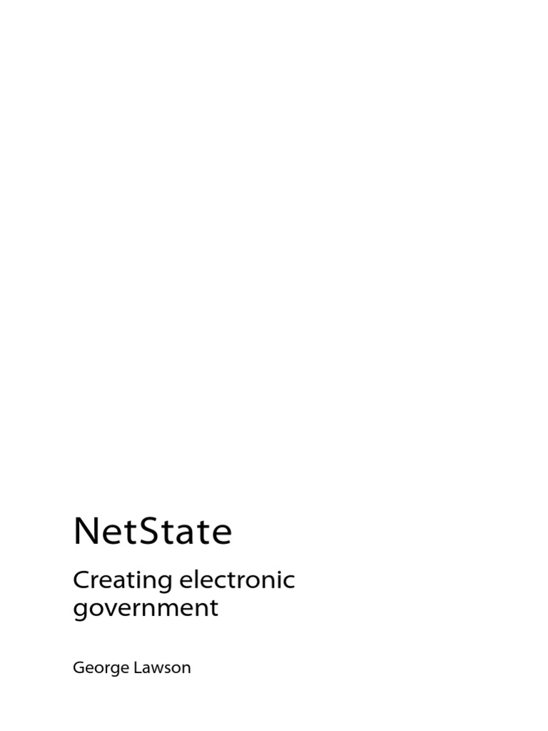 Netstate: Creating Electronic Government | PDF | Open Access | Money Supply
