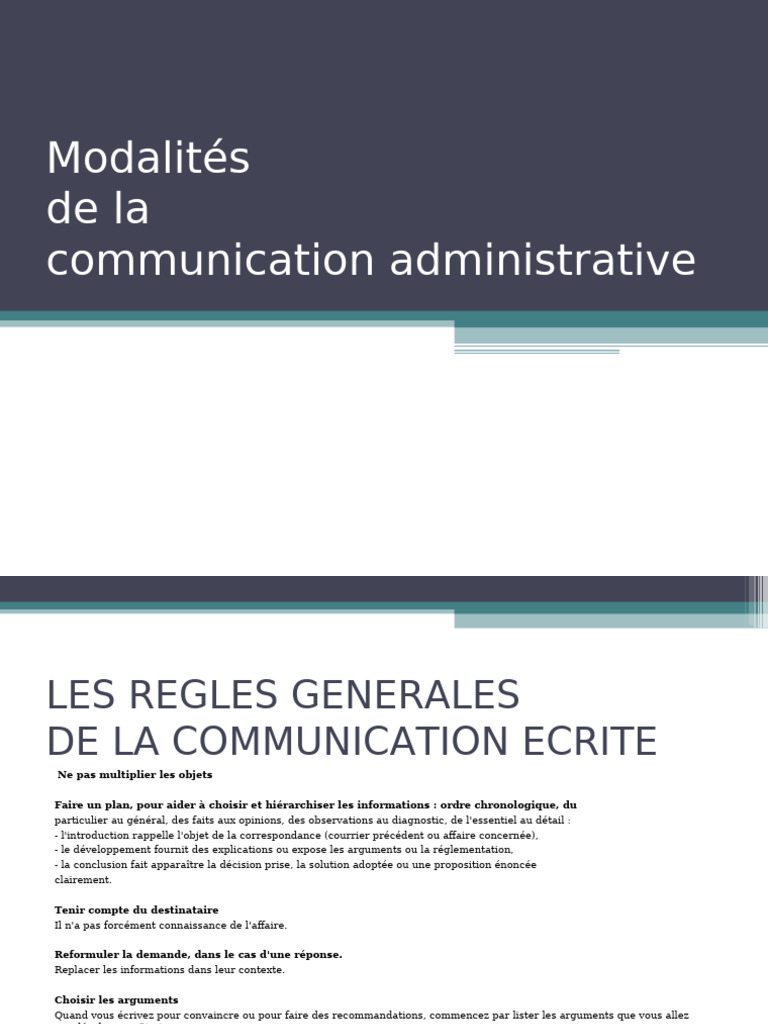Modalitc3a9s Communication Administ | PDF