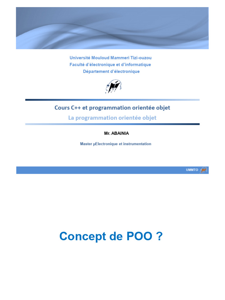 Cours C++ 3 POO (Master) | PDF