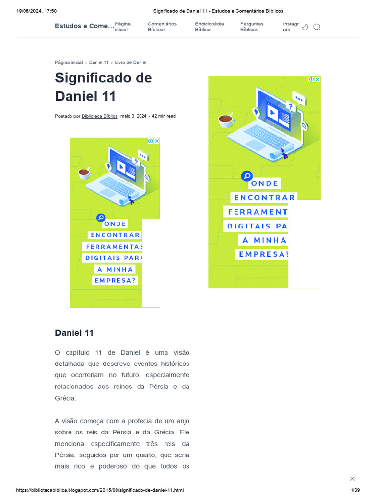 Significado e Profecias de Daniel 11 | PDF | Daniel (personagem Bíblica ...