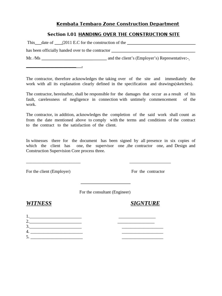 Cons Hand Over | PDF