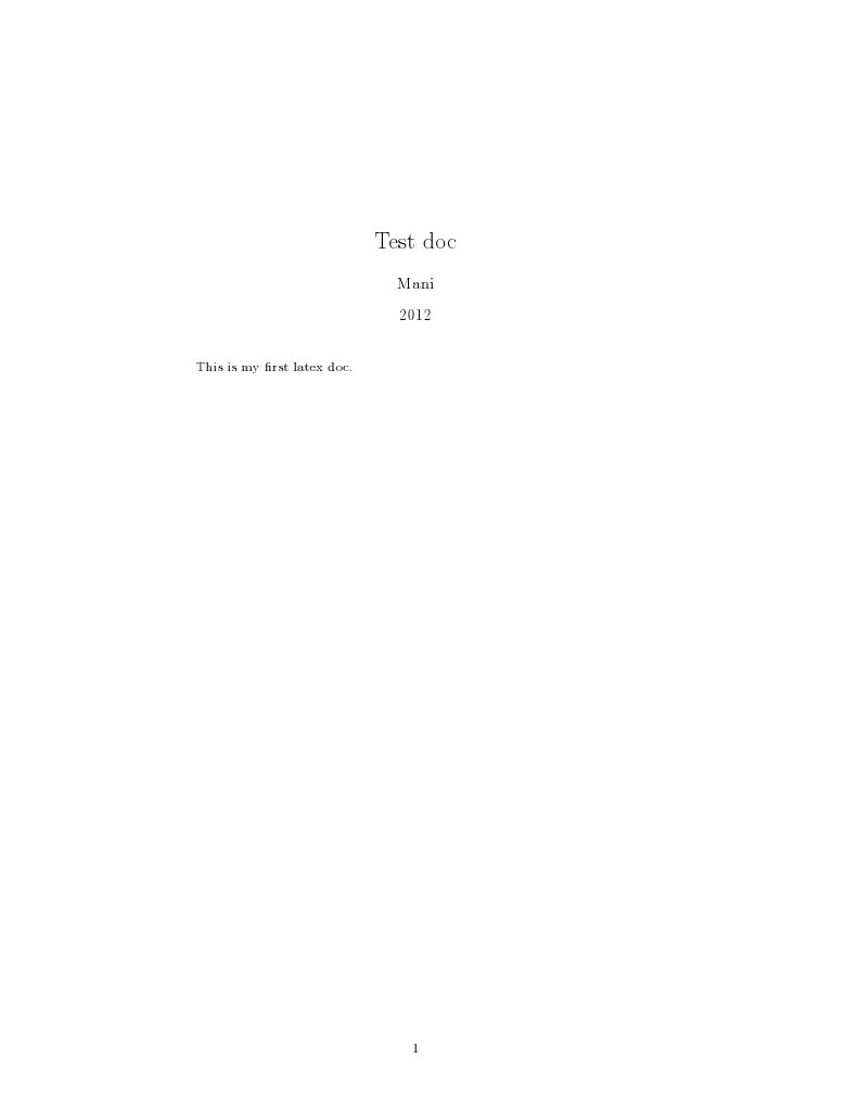 First LaTeX Document Overview | PDF