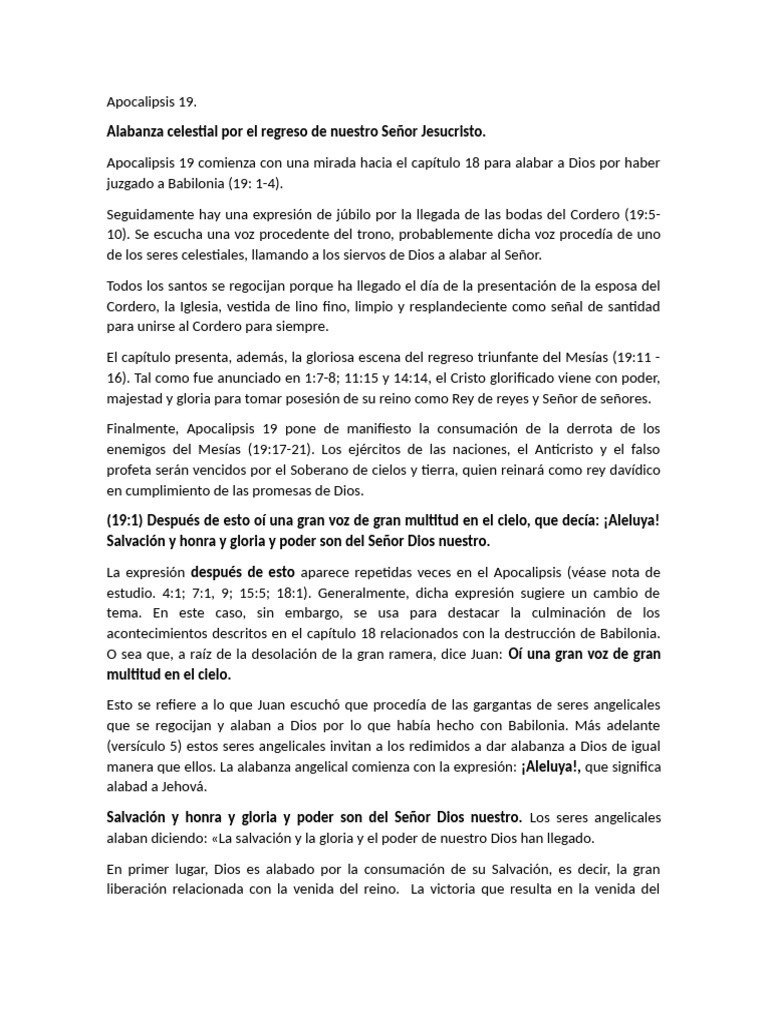 Apocalipsis 19 | PDF