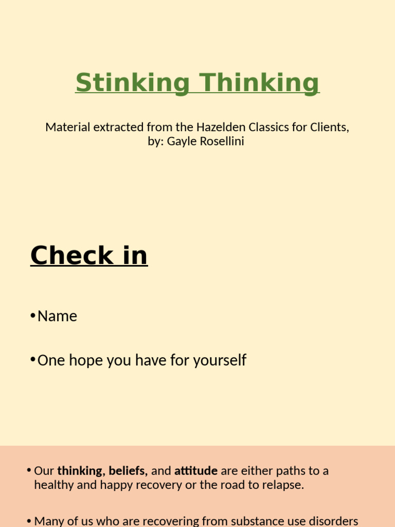 Week 7-8 Stinking Thinking - 0520 | PDF