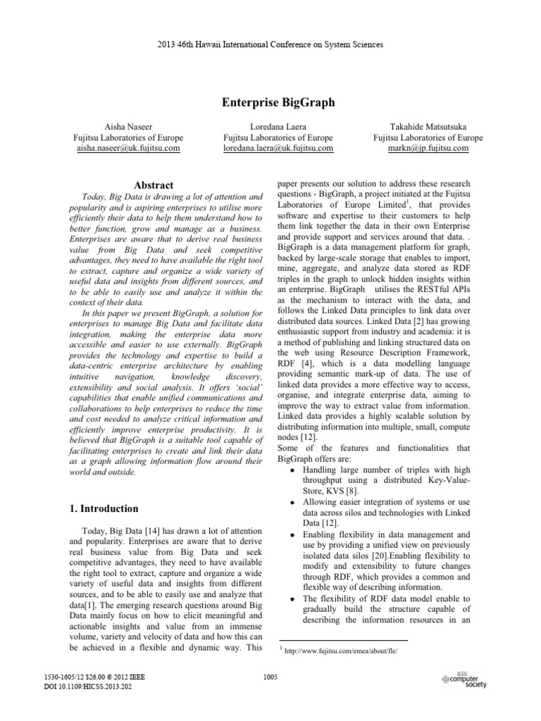 Enterprise BigGraph | PDF