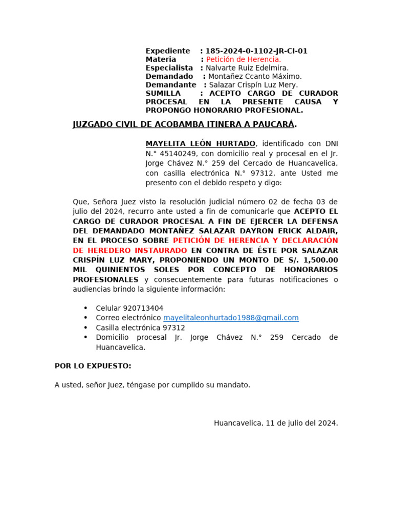 Acepto Cargo-Curador | PDF