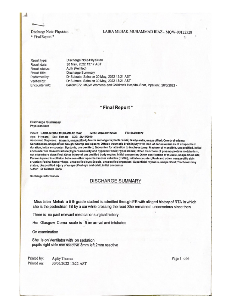 Discharge Note-Physician | PDF