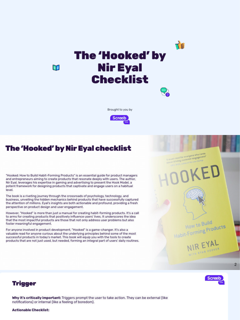 Checklist - Hooked by Nir Eyal | PDF
