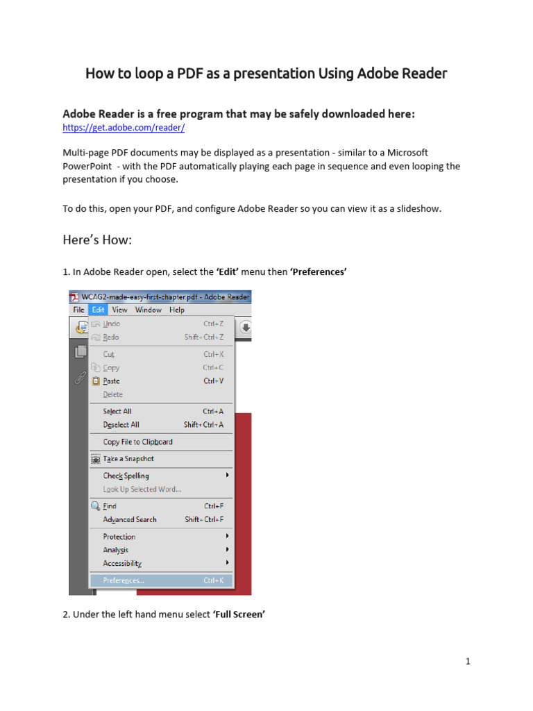 How To Loop A PDF As A Presentation Using Adobe Reader | PDF