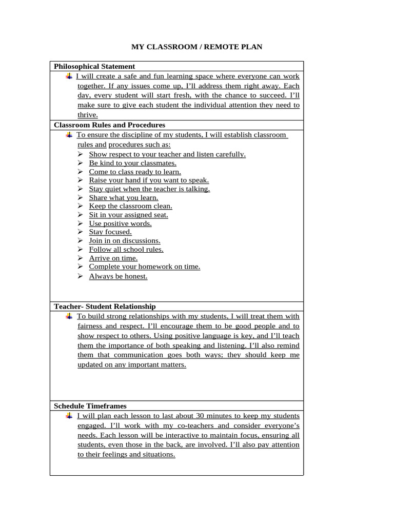 My Classroom Artifact Pdf