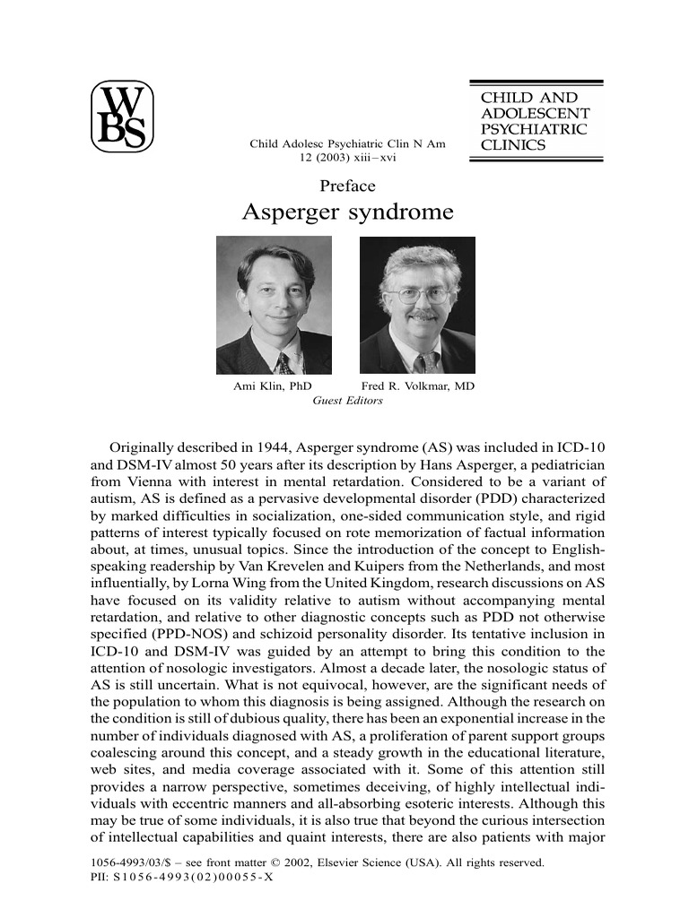 Asperger Syndrome Autism Spectrum Disorder | PDF