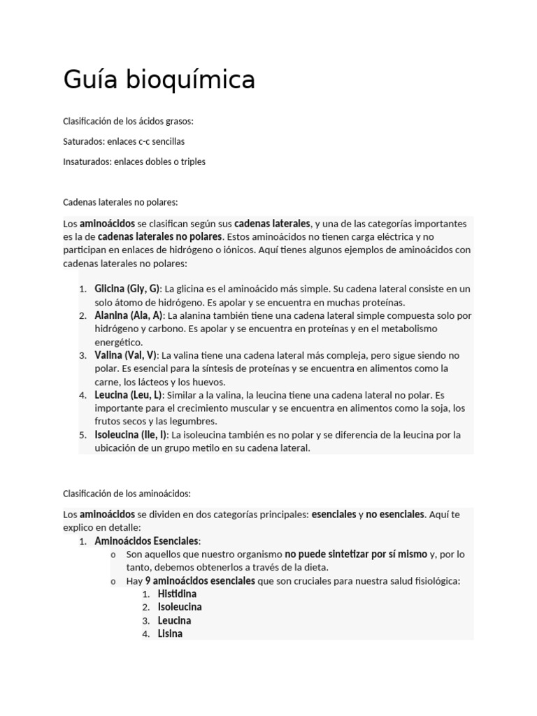 Guía Bioquímica | PDF