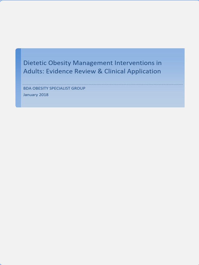 Dietetic Interventions for Obesity Management | PDF | Obesity | Business