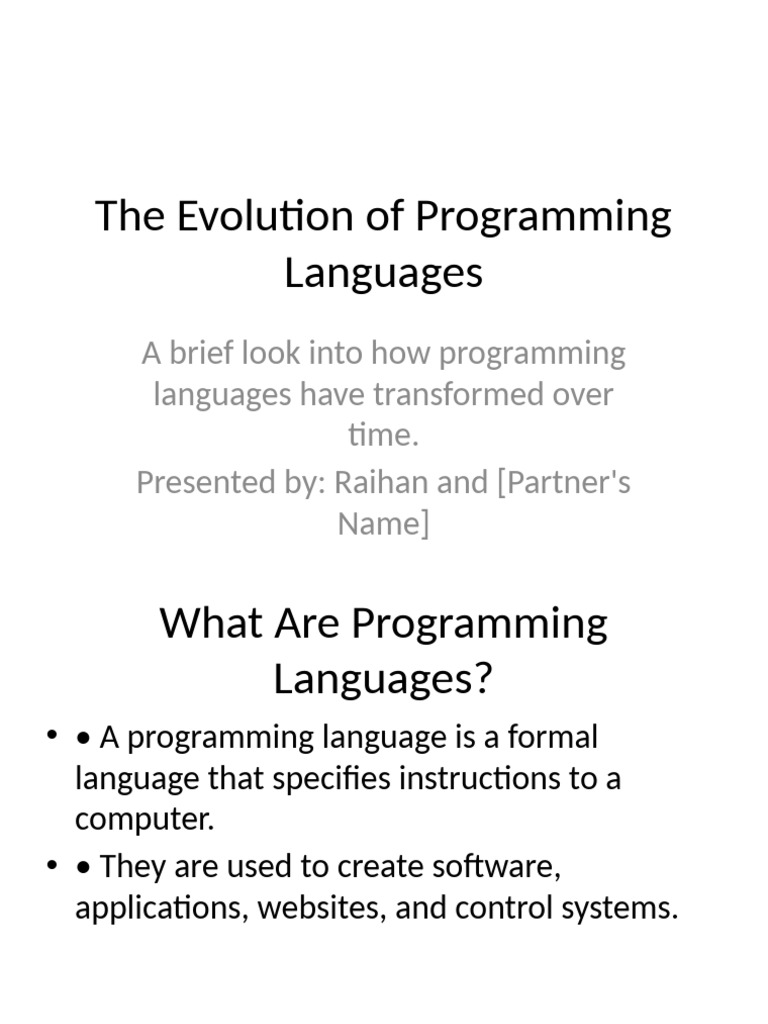 Programming Languages Presentation | PDF